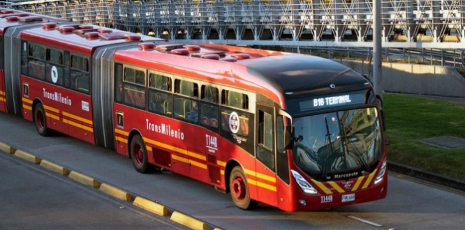 Bus de Transmilenio en Bogotá