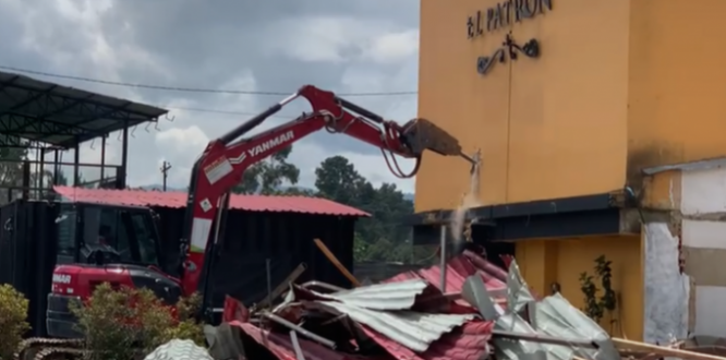 Demolición de establecimientos construidos ilegalmente en la reserva van der Hammen