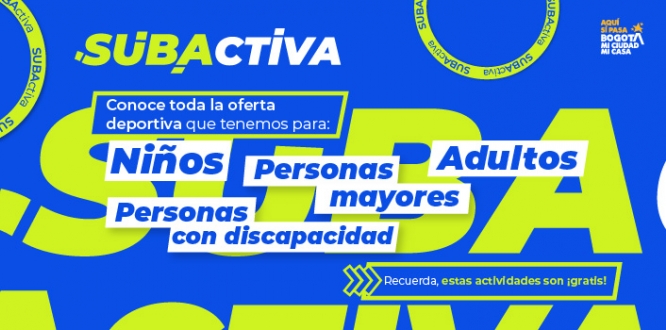 Programacion semanal de actividades deportivas en Suba